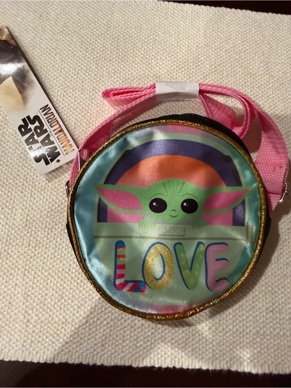 Star Wars Mandalorian Kids Crossbody Bag with Grogu LOVE Design *NWT